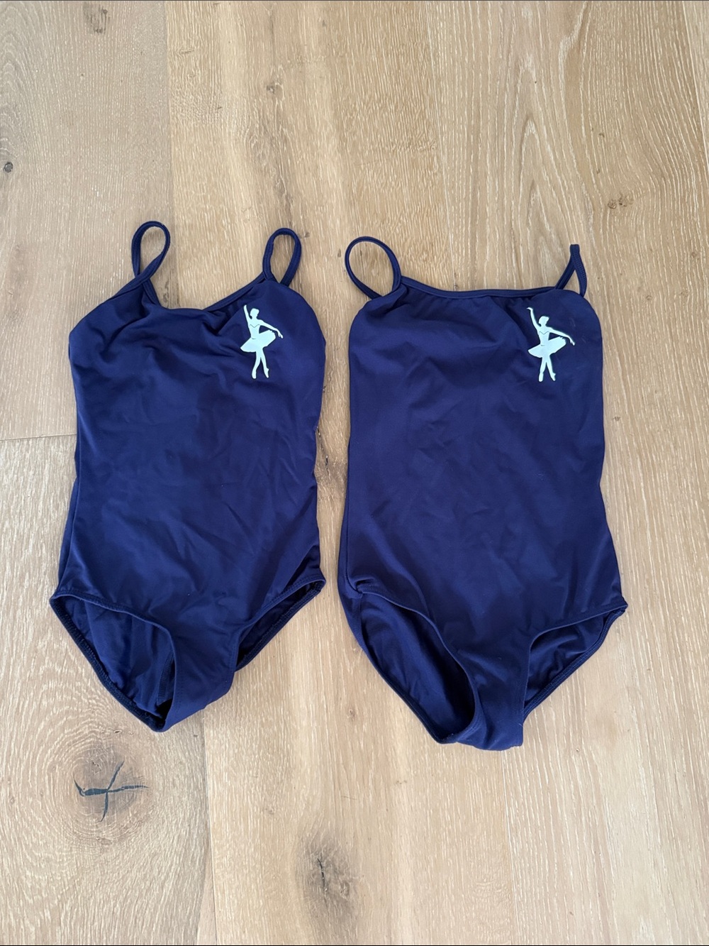 Navy Girls ballerina leotard with Ballerina Logo